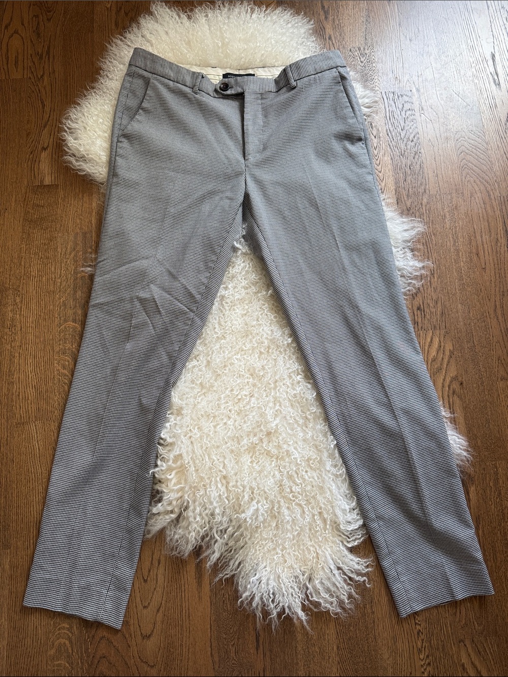 Scotch & Soda Dress Pants, Light Gray Houndstooth, sz 31/32, excellent condition